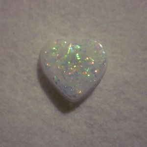 White Iridescent Small Heart Magnet